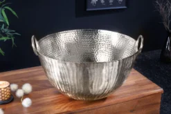 Handgearbeitete Deko Schale ORIENT 40cm silber Metall Hammerschlag Design