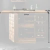 Handgearbeiteter Barschrank MOSAICO 130cm braun Sheeshamholz stone finish 3D Effekt