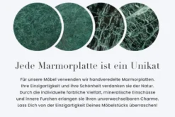 Handgearbeiteter Beistelltisch NOBLE I 35cm grün Marmor abnehmbare Tischplatte rund