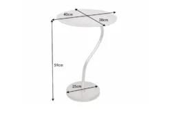 Handgearbeiteter Beistelltisch ABSTRACT LEAF 40cm silber
