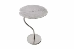 Handgearbeiteter Beistelltisch ABSTRACT LEAF 40cm silber
