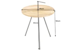 Handgearbeiteter Beistelltisch SIMPLY CLEVER 60cm natur Mangoholz mit Griff