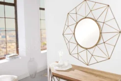 Handgearbeiteter Spiegel DIAMOND XL 90cm messing aus Eisen im Retro Design