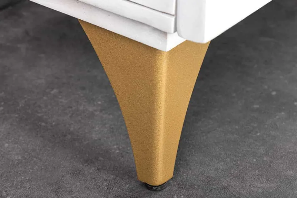 Handgearbeitetes Sideboard GOLDEN SUNSET 180cm weiß gold Mangoholz Metallbeine