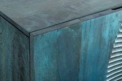 Handgearbeitetes Sideboard GOLDEN SUNSET 180cm türkis gold Mangoholz Metallbeine