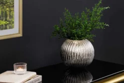 Handgefertigte Deko-Vase ELEGANCE 25cm silber Hammerschlag Design