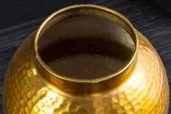 Handgefertigte Deko Vase ORIENT M 50cm gold Metall mit Patina Hammerschlag Design