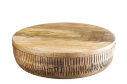 Handgefertigte Schale PURE NATURE 40cm natur Mangoholz rund mit Deckel Schmuck-Dose