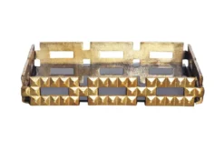 Handgefertigtes Tablett VARIATION 40cm schwarz gold Metall Aluminium Glas