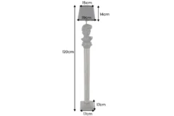 Handgefertigte Stehlampe DAVID 120cm schwarz mit Büste Stoffschirm