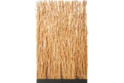 Handgefertigte Stehlampe NATURAL PARAVENT 180cm Longan-Holz Raumtrenner