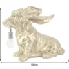 Handgefertigte Tischlampe DACKEL 70cm gold Hunde-Skulptur