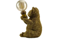 Handgefertigte Tischlampe KOALA 35cm gold Skulptur