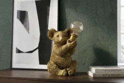 Handgefertigte Tischlampe KOALA 35cm gold Skulptur