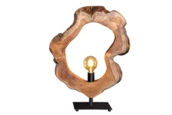Handgefertigte Tischlampe ORGANIC ARTWORK 55cm natur Teakholz
