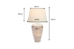 Handgefertigte Tischlampe PURE NATURE 65cm weiß natur Mangoholz mit Stoffschirm