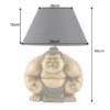 Handgefertigte Tischlampe SUMO 50cm schwarz Skulptur Stoffschirm