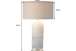 Handgefertigte Tischlampe ZEA 60cm braun natur runder Leinenschirm Seegras