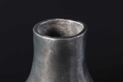 Handgefertigte Vase RING 40cm dunkelgrau Metall Dekoration Blumenvase