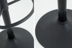 Höhenverstellbarer Barhocker MODENA vintage braun Microfaser Metall schwarz mit Lehne drehbar