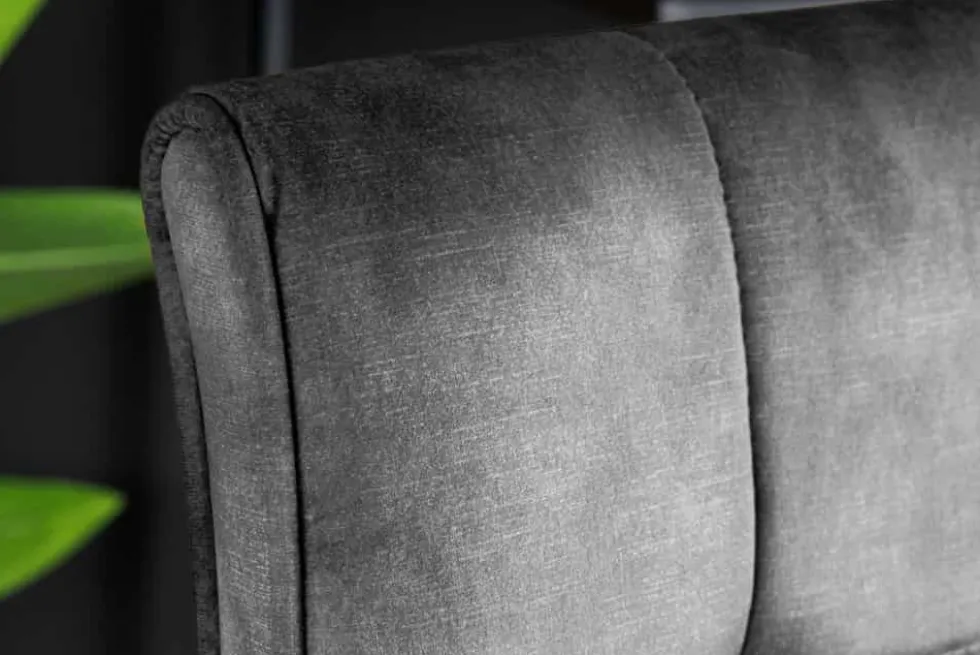 Höhenverstellbarer Barhocker MODENA grau Samt Metall schwarz drehbar