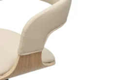 Höhenverstellbarer Barhocker MANHATTAN natur Eiche creme beige Kunstleder drehbar
