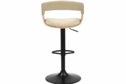 Höhenverstellbarer Barhocker MANHATTAN natur Eiche creme beige Kunstleder drehbar
