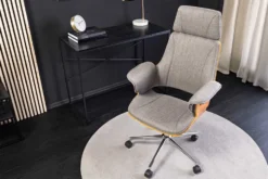 Höhenverstellbarer Bürostuhl MANHATTAN grau Walnuss mit Armlehne drehbar