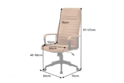 Höhenverstellbarer Bürostuhl LAZIO vintage braun Microfaser drehbar mit Rollen