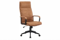 Höhenverstellbarer Bürostuhl LAZIO vintage braun Microfaser drehbar mit Rollen