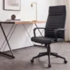 Höhenverstellbarer Bürostuhl LAZIO schwarz Kunstleder drehbar mit Rollen