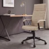 Höhenverstellbarer Bürostuhl LAZIO beige Vogue Velours Samt drehbar mit Rollen