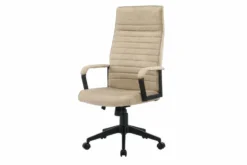 Höhenverstellbarer Bürostuhl LAZIO beige Vogue Velours Samt drehbar mit Rollen