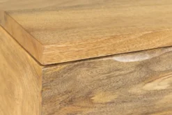 Höhenverstellbarer Couchtisch MAKASSAR FUNCTION 110cm natur cream finish Mangoholz massiv