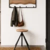 Höhenverstellbarer Hocker FACTORY 60cm natur Mangoholz Metall Sitzhocker