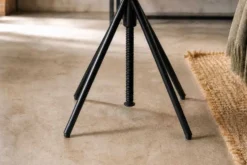 Höhenverstellbarer Hocker FACTORY 60cm natur Mangoholz Metall Sitzhocker