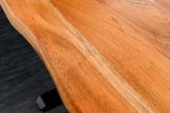 Höhenverstellbarer Schreibtisch MAMMUT 120cm natur Akazie Massivholz Baumkante