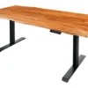 Höhenverstellbarer Schreibtisch MAMMUT 180cm Akazie Massivholz Baumkante handmade