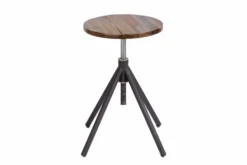Höhenverstellbarer Sitz Hocker FACTORY Akazie verwittert Industrial Design