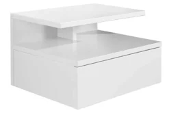 Hängender Nachttisch FLOATING 35cm weiß Regal mit Schublade