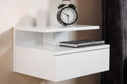 Hängender Nachttisch FLOATING 35cm weiß Regal mit Schublade