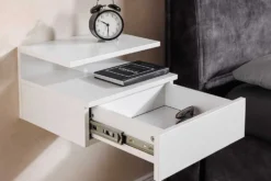 Hängender Nachttisch FLOATING 35cm weiß Regal mit Schublade