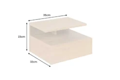 Hängender Nachttisch FLOATING 35cm natur Wildeichen-Optik Regal mit Schublade