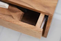 Hängender Nachttisch PURE 50cm braun Akazie Massivholz honey finish Schublade