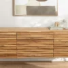 Hängendes Sideboard RELIEF 175cm natur Akazie Massivholz mit Schubladen