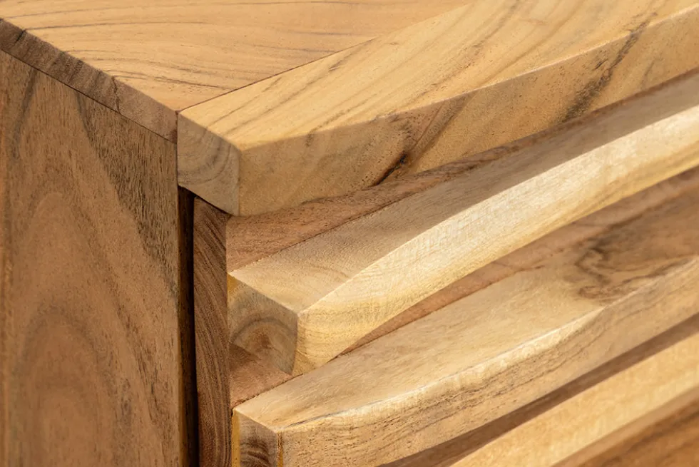 Hängendes Sideboard RELIEF 175cm natur Akazie Massivholz mit Schubladen