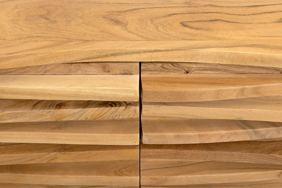 Hängendes Sideboard RELIEF 175cm natur Akazie Massivholz mit Schubladen