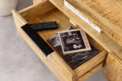 Hängendes TV-Board IRON CRAFT 160cm natur Mango Massivholz drei Schubladen Lowboard
