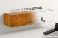 Hängendes TV-Board IRON CRAFT 160cm natur Mango Massivholz drei Schubladen Lowboard