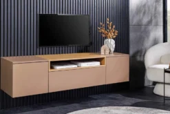 Hängendes TV-Board LOFT 160cm natur grau beige greige drei Fächer mit Schublade